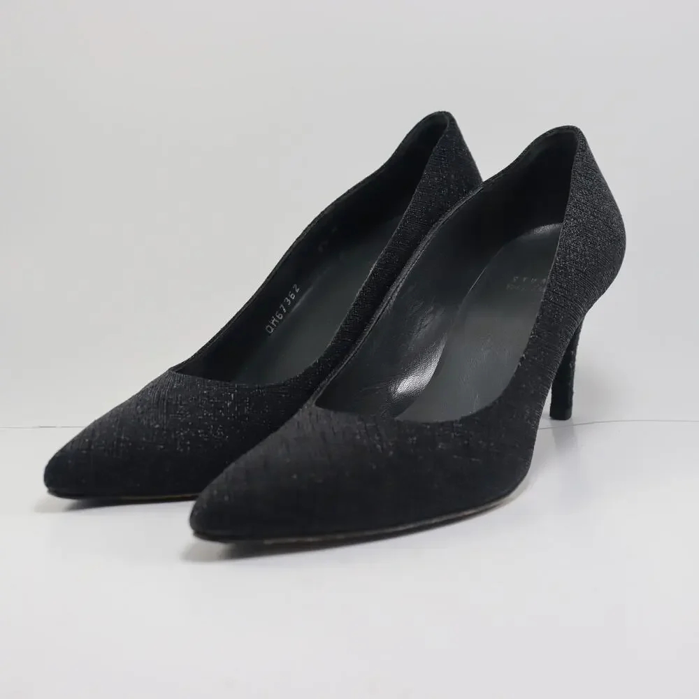Stuart Weitzman Pumps‎ 8.5 Black Womens Pointed Toe Stiletto Heels QH67362
